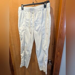 Tahari Off-White Drawstring Jogger Pants